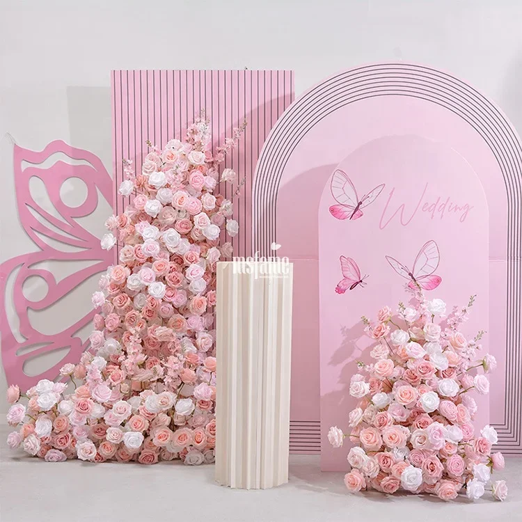 

Artificial Flower Background Stage Decor Rose Wall Flower Panel For Decoration Festive & Party Supplies