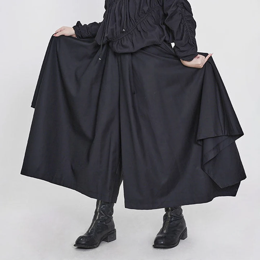 XS-5XL Summer New Genderless Wide-Leg Skirt Pants American Retro Fashion Trend High Street Loose Casual Niche Unisex Bottoms
