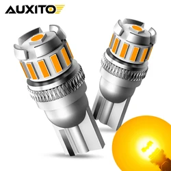 2Pcs T10 LED Amber Canbus No Error W5W LED Signal Lamp Car Parking License Plate Light Dome Trunk Interior Lighting Yellow Red