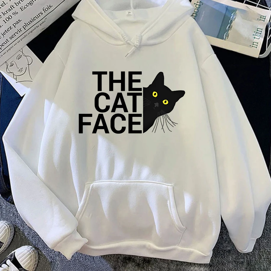 

Probe Curious Baby Cat Funny Cat Face Personality Men Woman Hoodies Winter Casual Breathable Long Sleeves Couple Clothing Hoodie