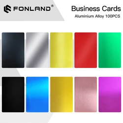 FONLAND 100PCS/LOT Business Name Cards Multicolor Aluminium Alloy Metal Sheet Testing Material for Laser Marking Machine