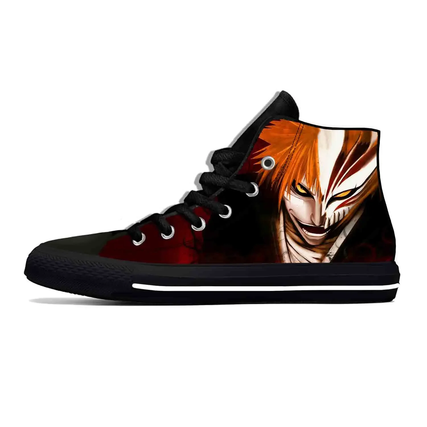 

Anime Manga Cartoon Comic Bleach Kurosaki Ichigo Casual Cloth Shoes High Top Lightweight Breathable 3D Print Men Women Sneakers