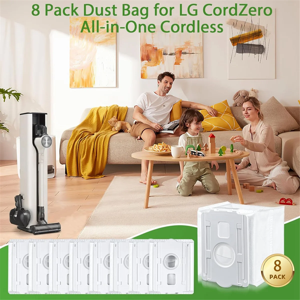 Vacuum Dust Bag for LG CordZero All-In-One Cordless Cleaner, Dirt Disposal Vacuum Replacement Bags