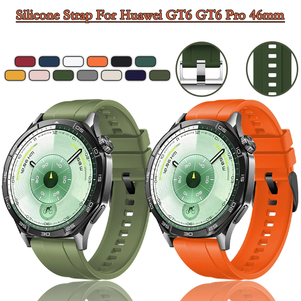 22mm Band for Huawei GT6/GT6 Pro 46mm Sport Silicone Wrist Band for Huawei GT6/5/4/3 GT6/5 Pro Universal Rubber Smart Strap