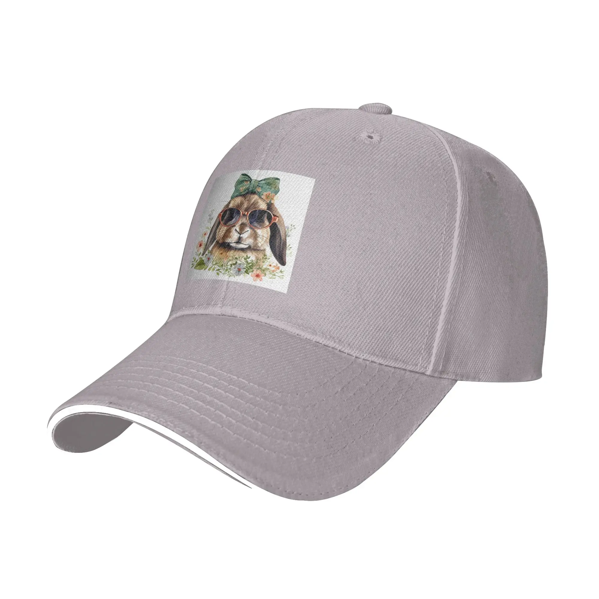 Easter Rabbit with Sunglasses Funny Design Cap Baseball Caps Adjustable Hat Hip Hop Summer Unisex Baseball Hats Customizable