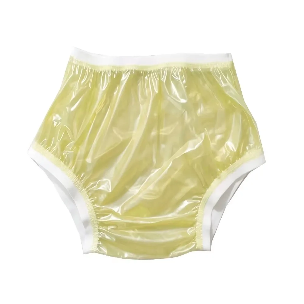 Reusable Wide Waist PVC Plastic Transparent Panites Adult Leak-proof Plastic Diapers Teen Diaper Cover Non-disposable Diapers