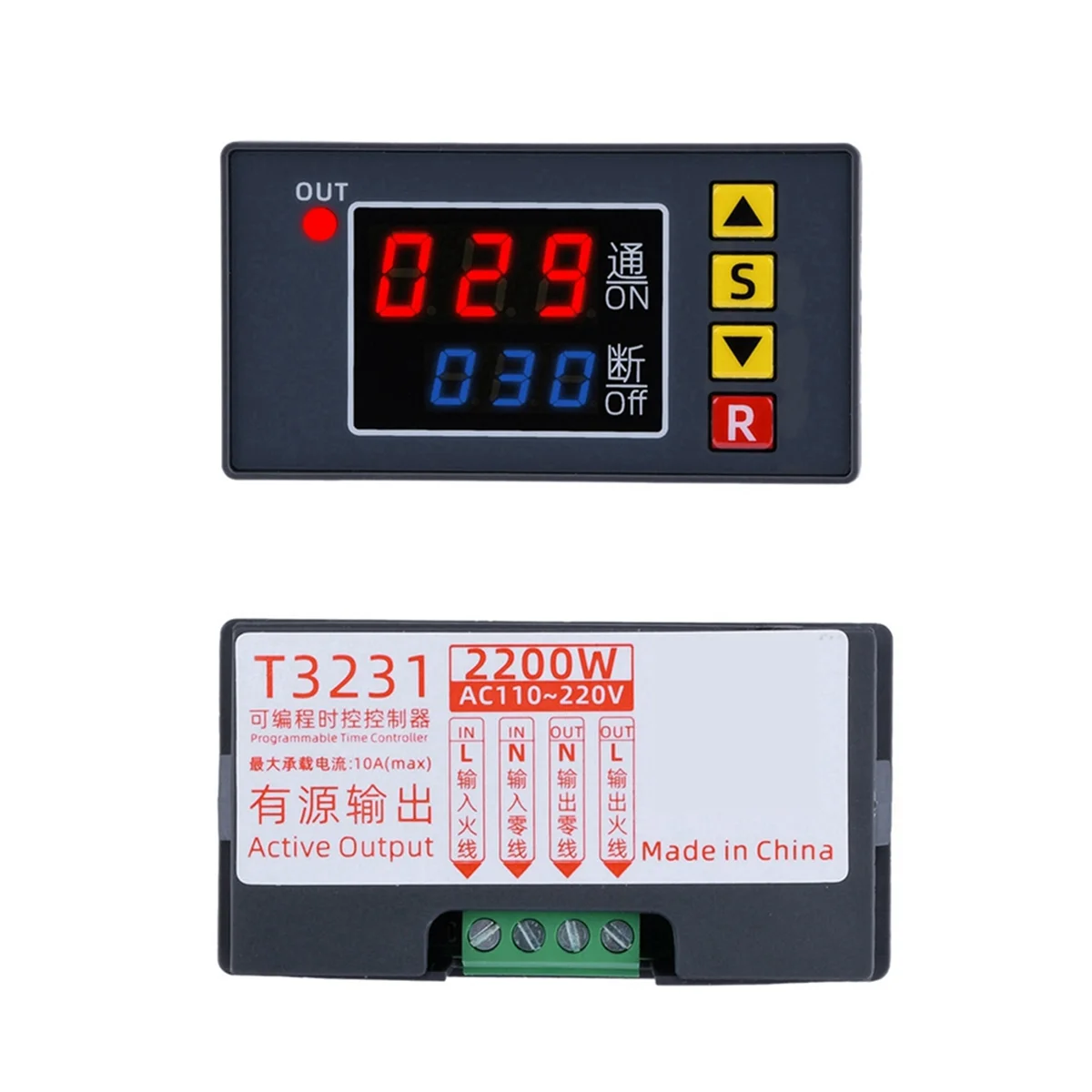 T3231 Programmable Time Controller AC 110-220V 2200W Dual LED Display Digital Relay Time Delay Switch