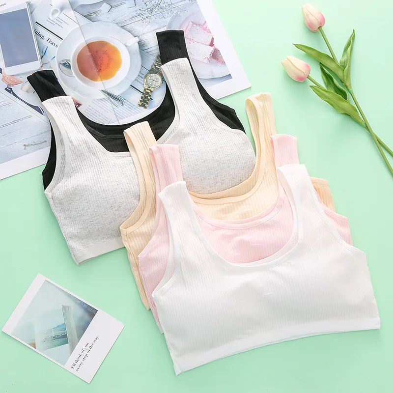 Removable Padding Underwear for Growing Girls—wire-Free, Modest, For Middle and High School Students—tank Top-Style Teen Bra