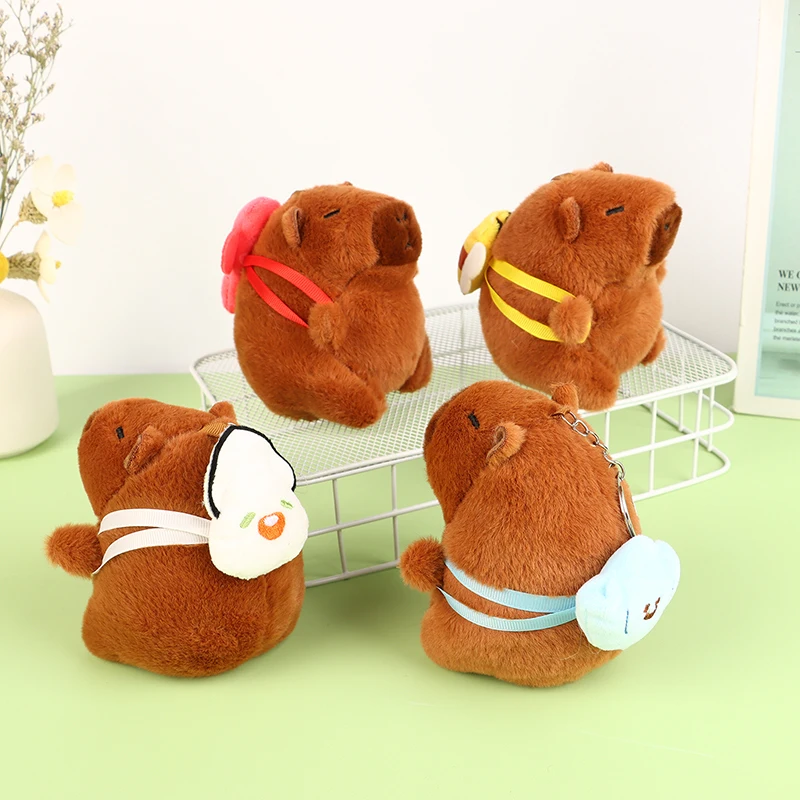 Adorabile cartone animato peluche bambola capibara peluche portachiavi carino morbido peluche giocattoli zaino ciondolo per i regali dei bambini