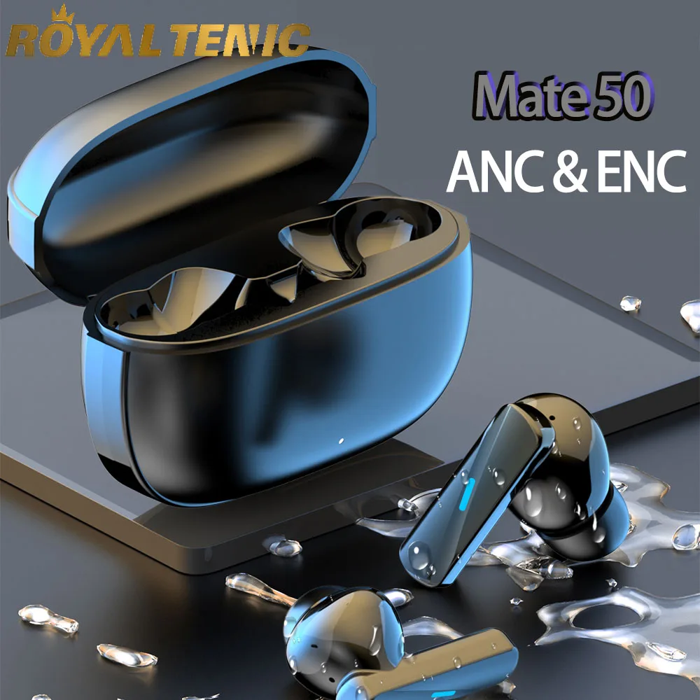 Bluetooth Earphones Mate 50 ANC+ENC Waterproof Hi-Fi Stereo Sports  Earbuds with Mic True Wireless Earphones