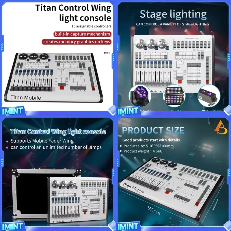 AICPOSE Titan Control Wing Light Console for Wedding Party Event Stage DMX Lighting Controller