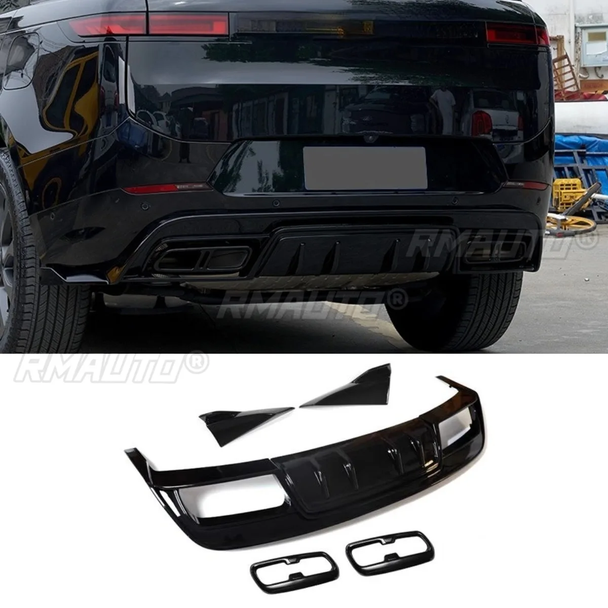 Car Rear Bumper Spoiler Lip Diffuser Modification Part For Range Rover Sport 2023+ Bumper Guard Protector Cover Car Accessories