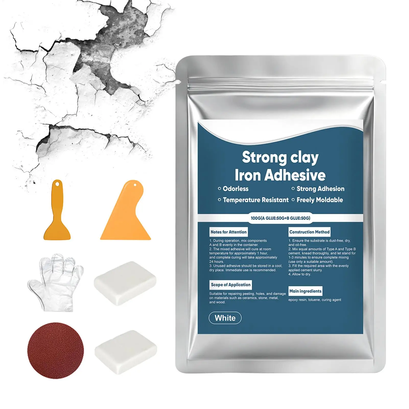 Epoxy Putty Multi-Purpose Fast Repair Filler Long-Lasting Wood Steel Reinforced Epoxy Putty for Home Kitchen Bathroom Outdoor