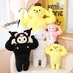 50/70/90cm Kuromi Muscle Sanrio Anime Plush Toys My Melody Cartoon Anime Doll Stuffed Cinnamoroll Toys for Childrens Kawaii