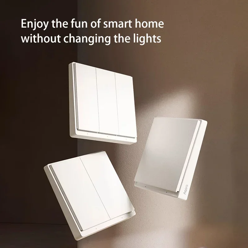 Aqara Smart Wall Switch E1 Wireless Key Zigbee 3.0 Light Switch With/No Neutral Fire Wire Light Switch Work with Homekit APP
