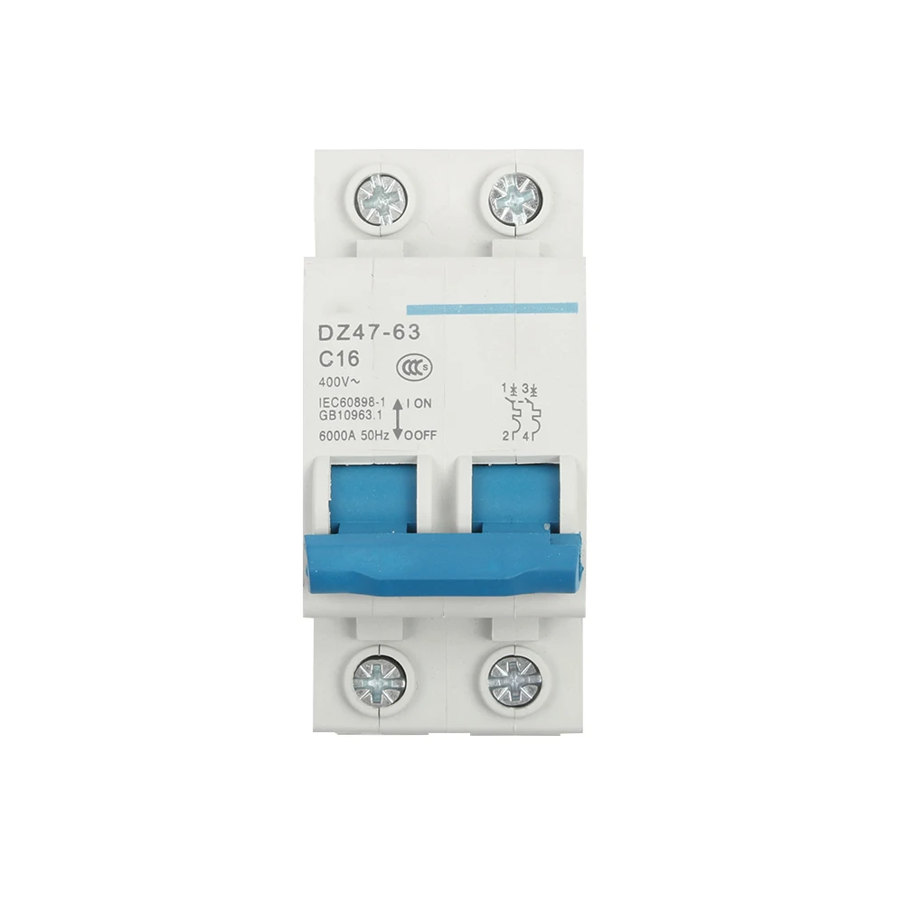 DMWD DZ47-63 10A 16A 20A 25A 32A 40A 50A 63A 2P AC 400V Mini disjoncteur MCB interrupteur de découpe interrupteur Chopper