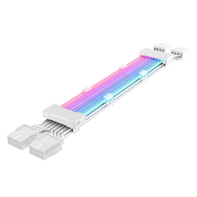 

PC Case PSU Extension ARGB Cable ATX 2X8PIN PCI-E GPU Neon Color Line ARGB Streamer Transfer Graphics Card Power Cable