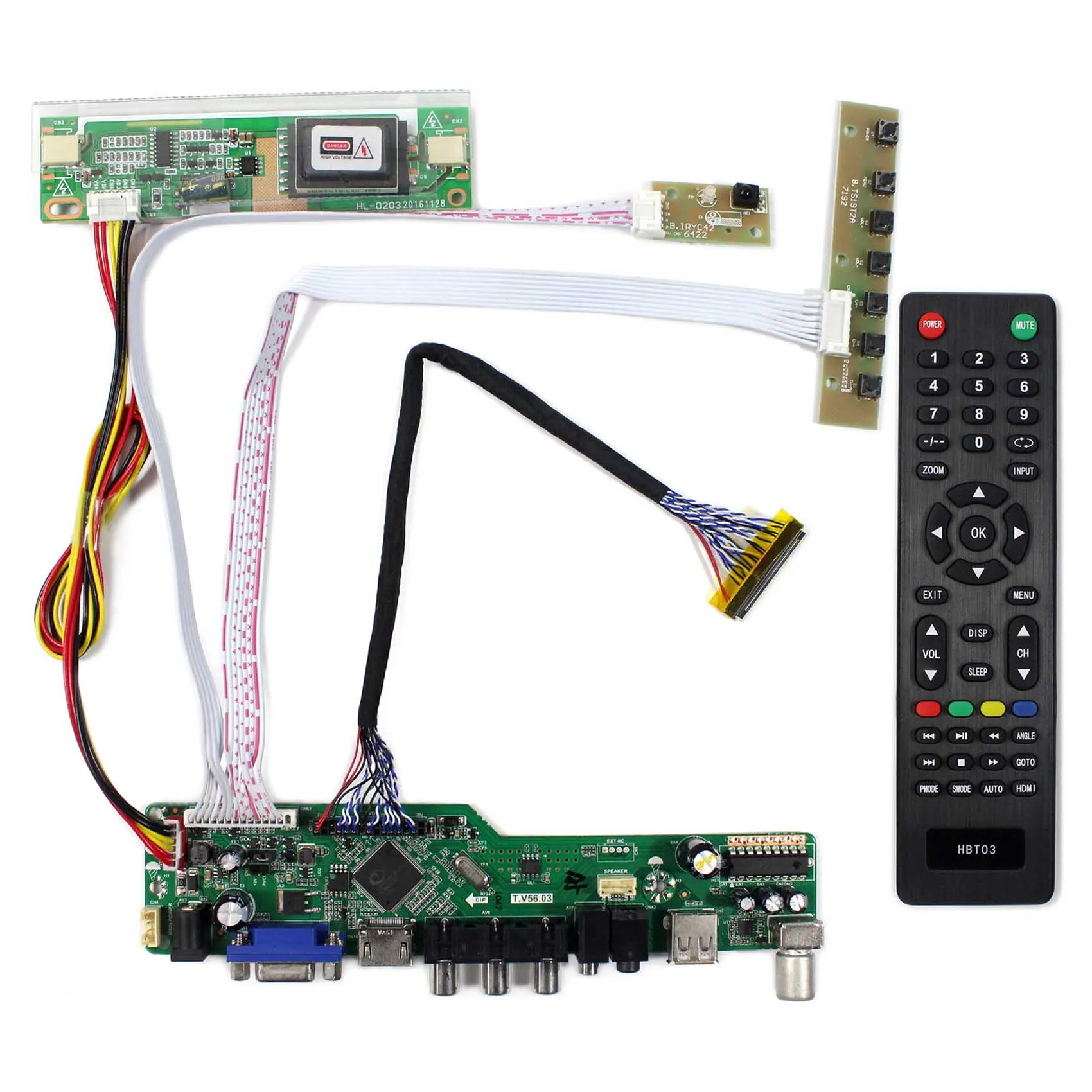 T.V56.03 2Cffl Backlight 40 Inch Led Tv Board Lvds Vga Av Usb Lcd Controller Driver Board for 17Inch 1440X900 Lcd Screen