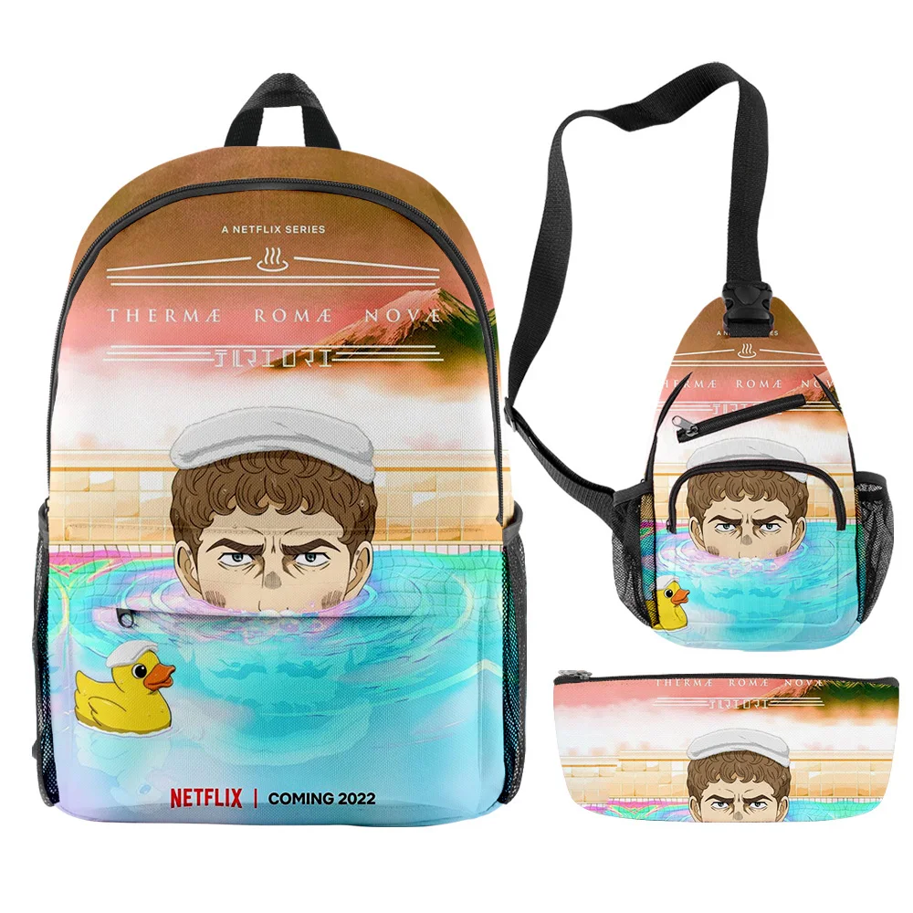 

Hip Hop Popular Thermae Romae Novae Anime 3D Print 3pcs/Set pupil School Bags Travel Laptop Backpack Chest Bag Pencil Case