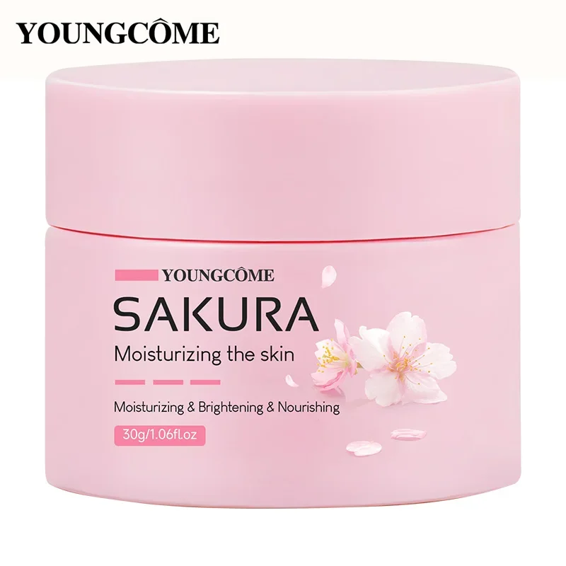 YOUNGCOME Sakura Essence Cream Cherry Blossom Facial Moisturizer for Dry & Rough Skin Anti Aging Face Lifting Wrinkle Removal