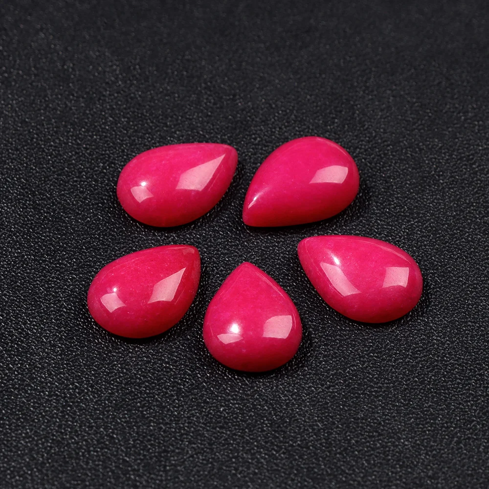 10x14MM Muticolor WaterDrop Stone Cameo Cabochon Natural Rose Quartz Amethysts Chalcedony Cabochon Stones For Necklace Handmade
