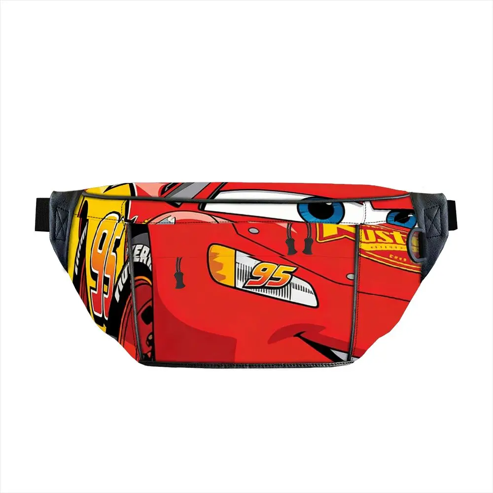 

1pc red Lightning Cars printed diagonal waist bag, hip-hop connector style, trendy item, suitable for gifts