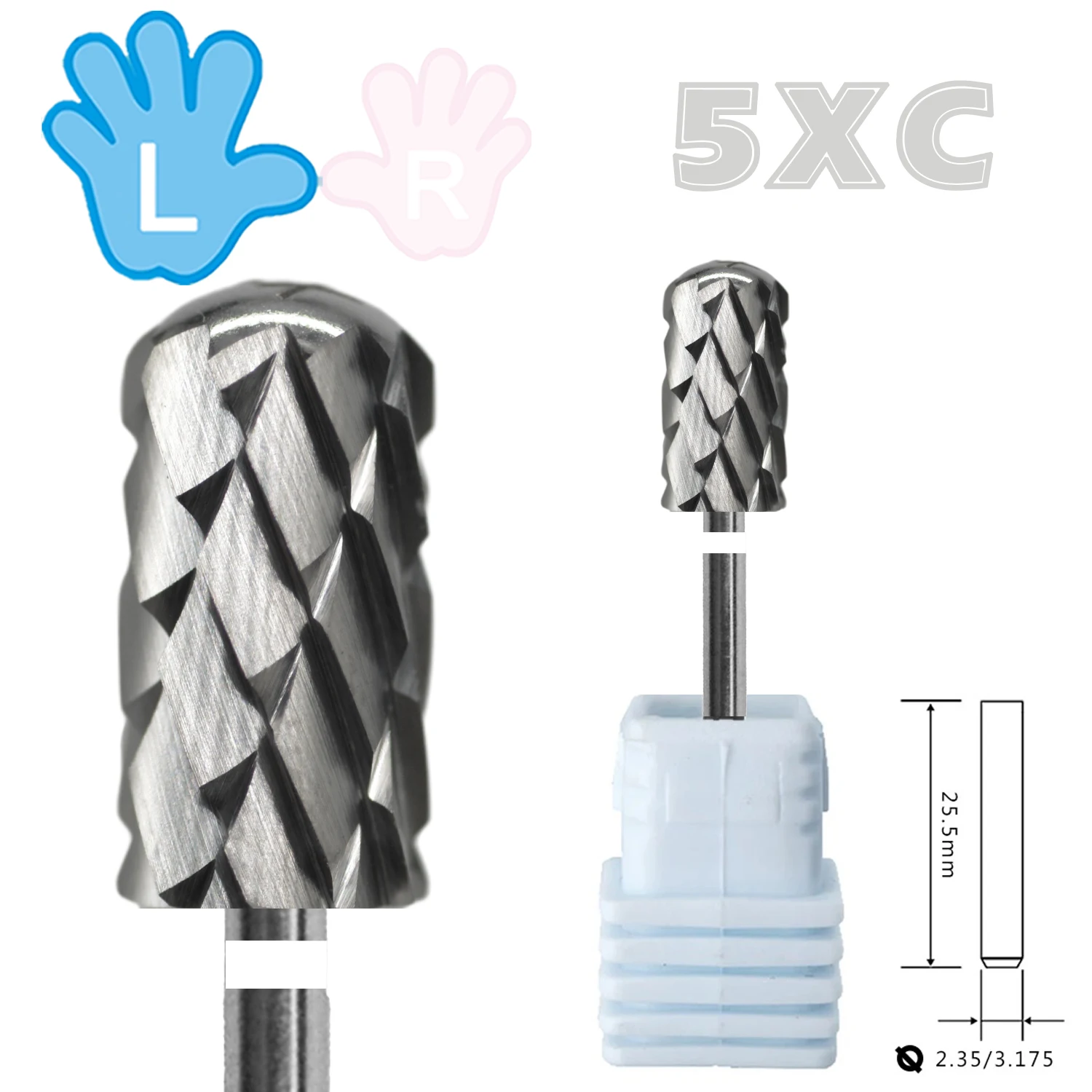 RolinStar 6.6 Großer Runder Aufsatz für Sicherheits-Nagelbohrer 4XC 5XC Original Acrylpulver-Dipping-Killer-Entferner Stärkste Nagelbohrer-Bits