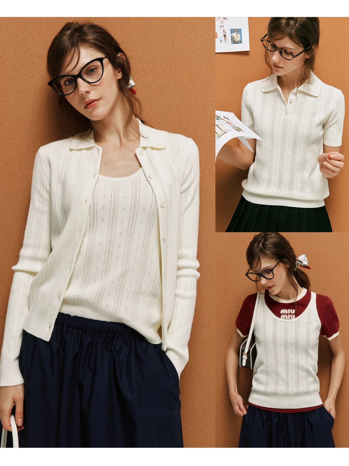 

Madeleine Sweet Sister 00% Wool Knitted Ne Open Cardigan ort Sve Hoodie Strap Vest Casual Sle Hollow out Design