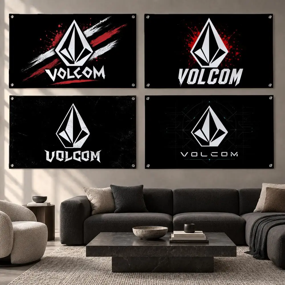 Brand V-Volcom Flags Fabric Pennant Banner, Apt Wall Decor, Living Corner, Bedroom, Studio, E-sports Room