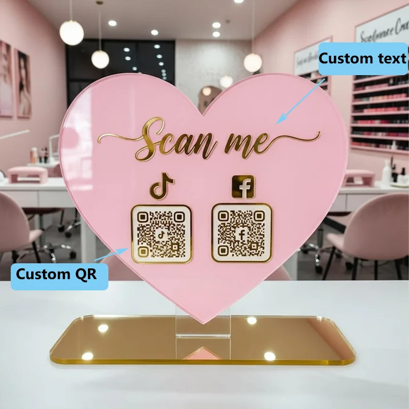 Настраиваемый знак QR-кода с логотипом для Instagram, Facebook, бизнеса, социального назначения, идеально подходит для салона красоты, парикмахеров, косметолога