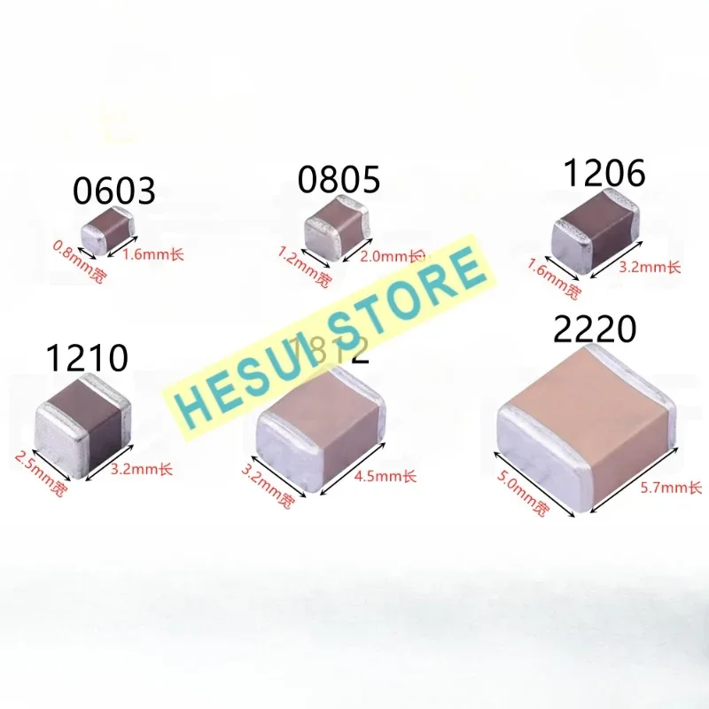 

Чип-конденсатор MLCC 10 мкФ 22 мкФ 47 мкФ 100 мкФ 35 В 50 В 63 В 100 В РАЗМЕР-220 1812 1210 1206 0805 0603 Керамический SMD конденсатор