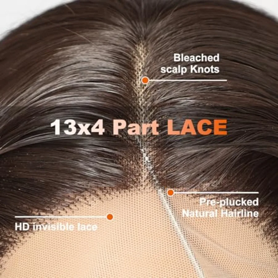 براون الاصطناعية الدانتيل شعر مستعار أمامي 13x4 HD الدانتيل الطبقات موجة غلويليس الباروكات للنساء الاستخدام اليومي 26IN مريحة وطبيعية المظهر