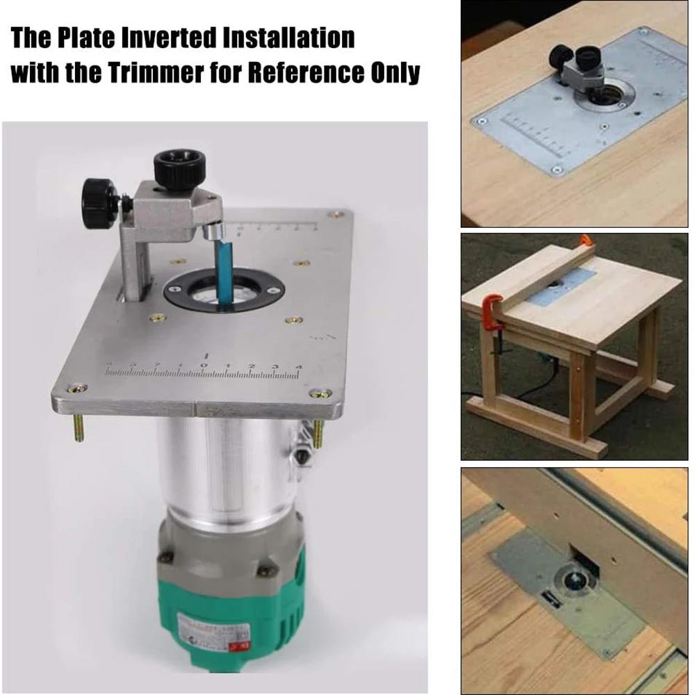 Multifunctional Aluminium Wood Router Table Insert Plate Woodworking Benches Carpenter Trimming Machine Engraving Board