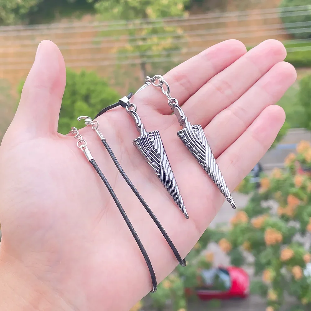 Punk Knight Game Peripheral Spike Sword Pendant Necklace for Women Men Original Design Leather Choker Punk Jewelry Accessories