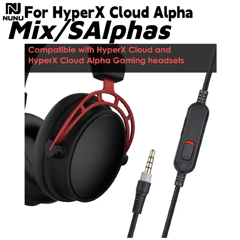 3.5MM with Inline Multi-functional Control Headset Upgrade Cable Audio for Hyperx cloud Alpha/Mix/sAlphas headset Line