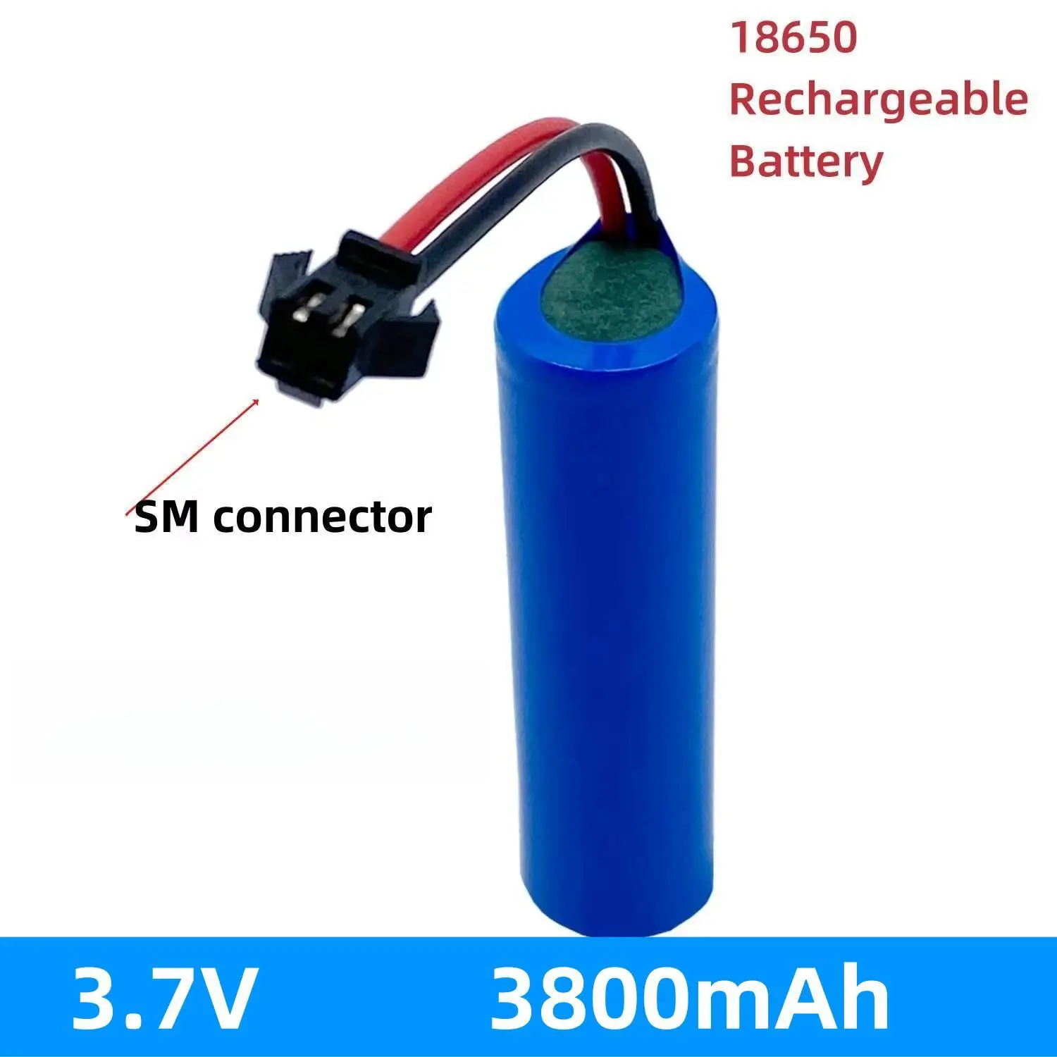 3.7V Rechargeable Battery 3.7V 18650 3800mAh 18650 Rechargeable Battery Lithium ion 18650 Battery SM Plug