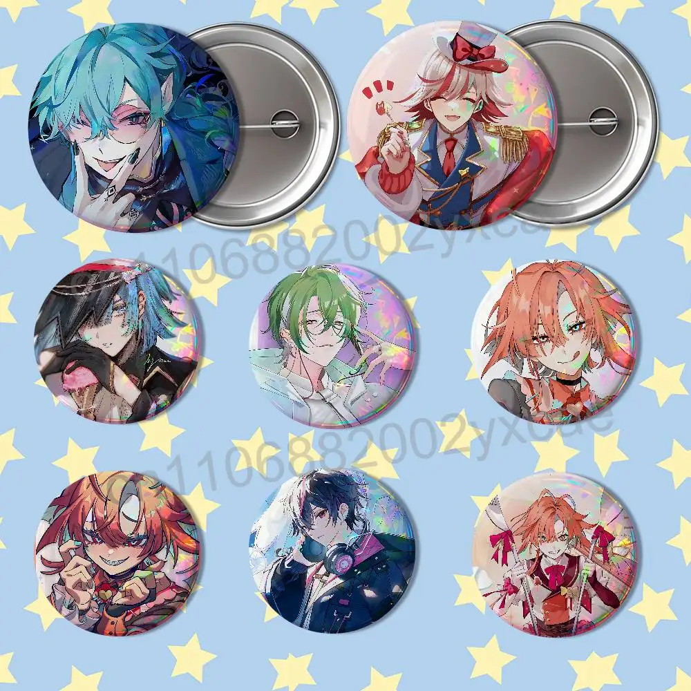 Dimensional stage play Fragaria Memories Round Exquisite Badge Brooches Creative Pins For Clothes Hat Backpack Gift Accessories