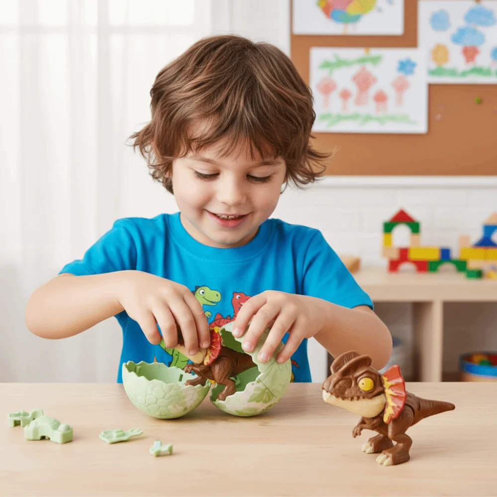 

Игрушечное яйцо динозавра с деформированным дизайном, функцией трансформации и подвижными суставами