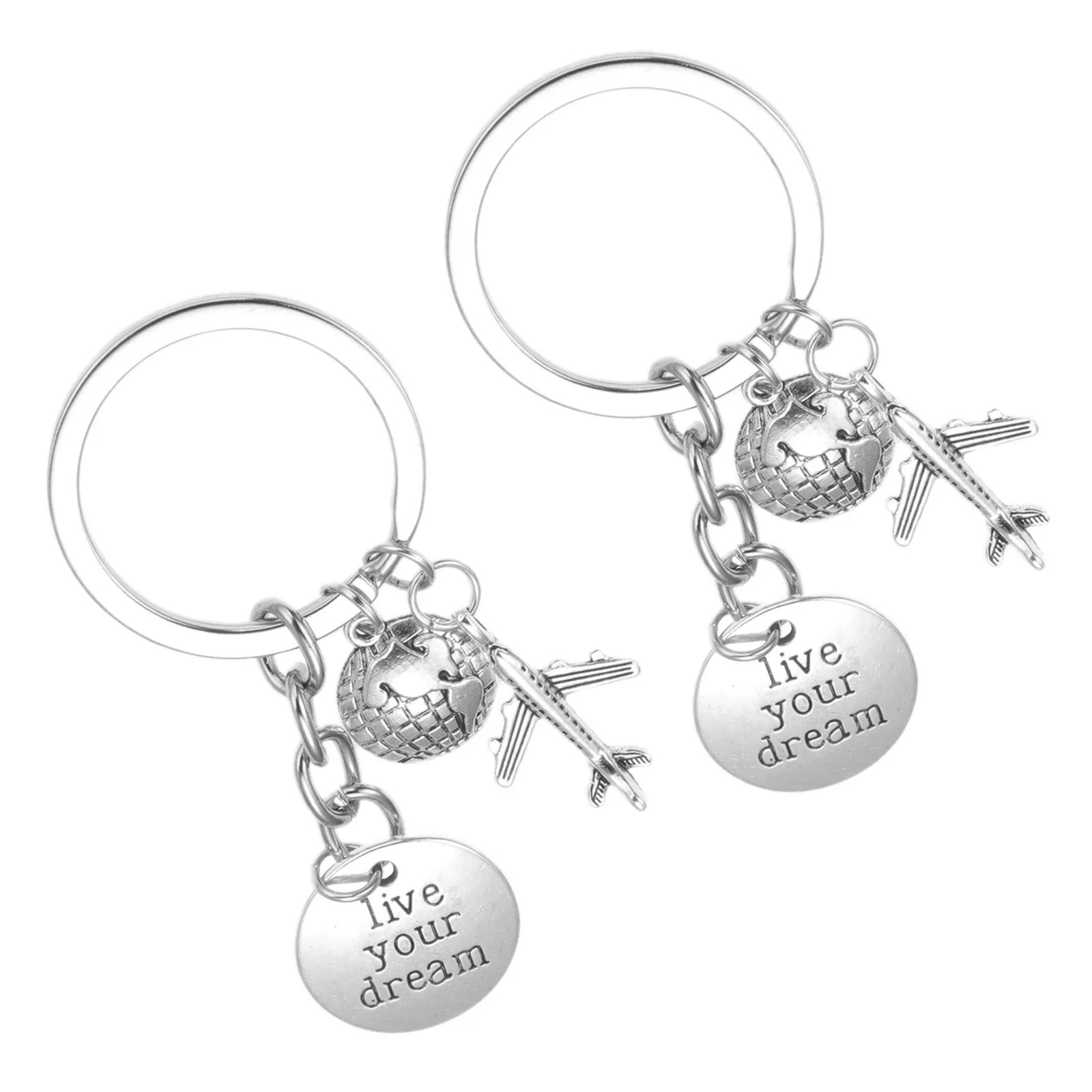 2Pcs Airline Crew Keychain Pilot Flight Attendant Aviation Graduation Travel Lover Birthday Retirement Gift Pilot Gift for Men