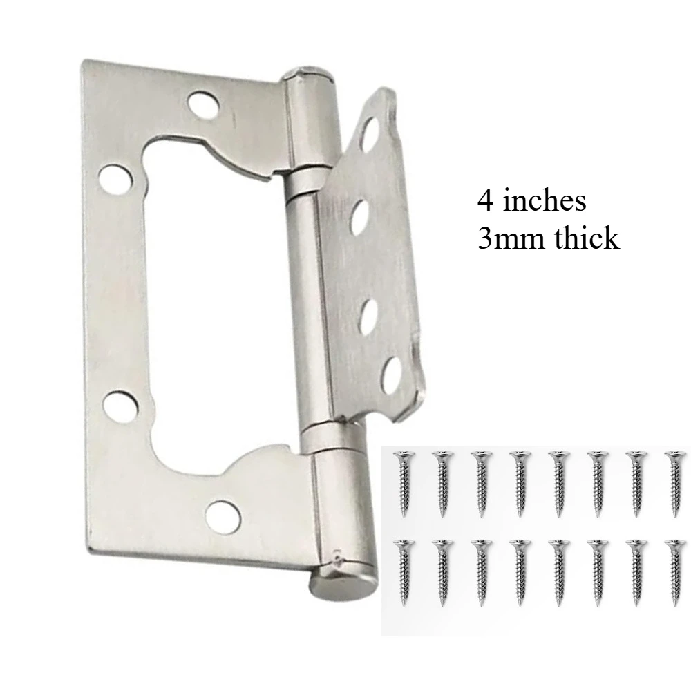 

2Pcs Furniture Hinges 4inch Stainless Steel Hinge Mini Hinge Door Fitting Sound-absorbing Hinges for Various Wooden Doors