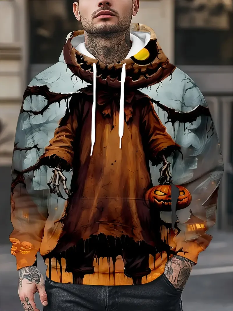مضحك هالوين موضة اليقطين ثلاثية الأبعاد الجرافيك هوديس البلوز الرجال النساء البلوز الهيب هوب كول هوديس ملابس الشارع عادية هودي #4