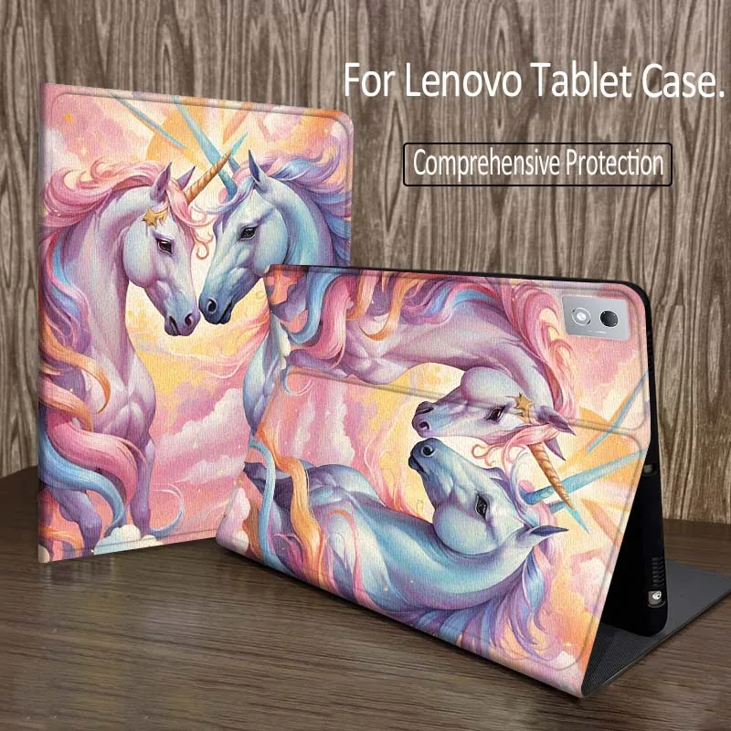 

Cartoon Unicorn Flower Glow Tablet Case For Legion Xiaoxin Pad P12 Pro Y900 GT 2023 2025 12.1 12.7 14.5 inch