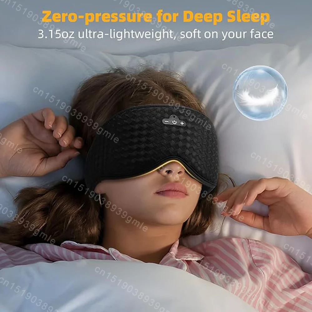 3D Bluetooth Eye Mask Wireless Stereo Sleeping Earphones Comfortable Washable Blindfold Handsfree Call Eyemask for Home Travel view 4