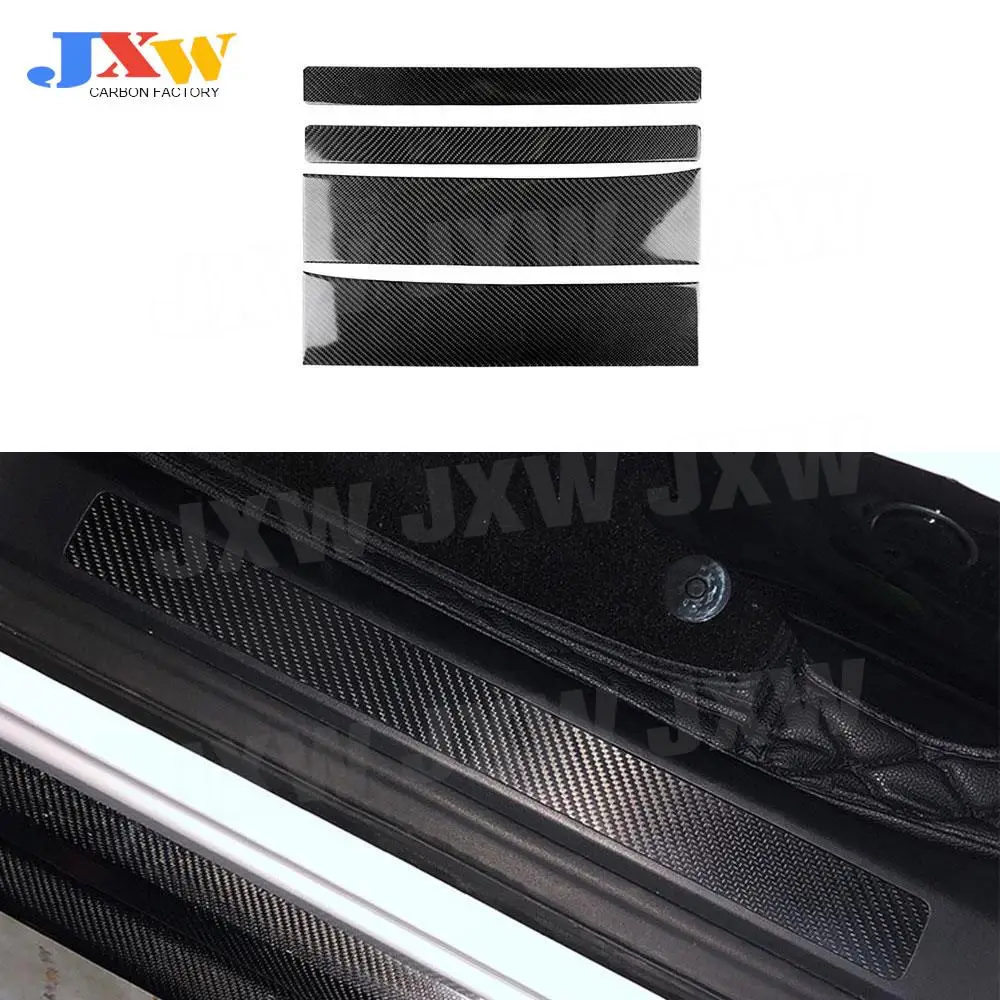 

Carbon Fiber Car Door Sill Protective Sticker Anti Scratch Scuff Pedal Guards Covers For Tesla Model X 2015-2019