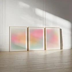 Pastel Gradient Aura Canvas Poster Print Modern Home Decor Dorm Coquette Pastel Wall Art Painting Living Room Decoration Picture