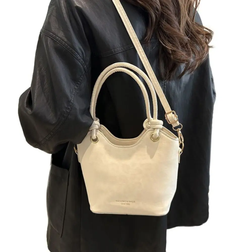Portable Leopard Print Shoulder Bucket Bags Large Capacity Vintage Side Backpack PU Leather Vintage Backpack Daily Use