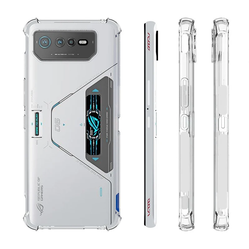 For Asus Rog Phone 6 Pro 5G Case Air Cushion Shockproof Clear Airbag Silicone TPU Soft Back Phone Cover for Asus Rog Phone 6 Pro