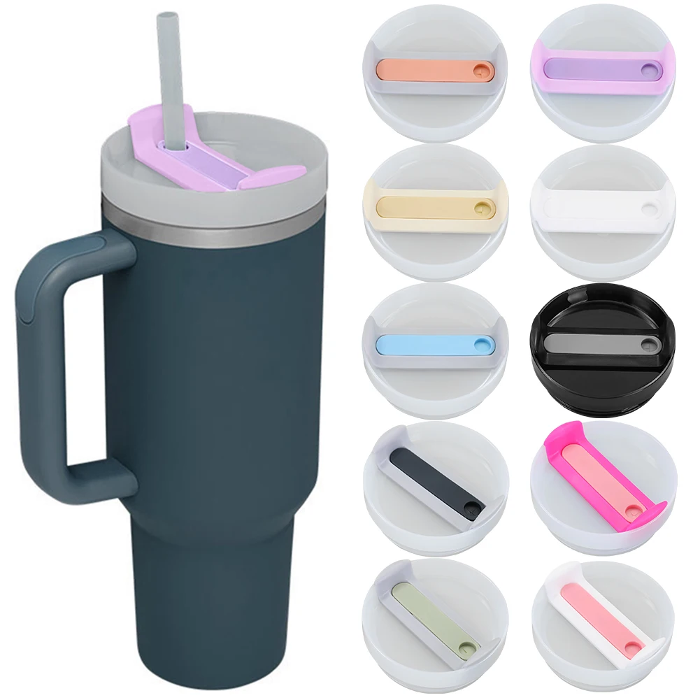 

40Oz Tumbler Flip Straw Lid Replacement Spill Proof Reusable Tumbler Cover Reusable Straw Cap for Stanley 40oz Mug Accessories