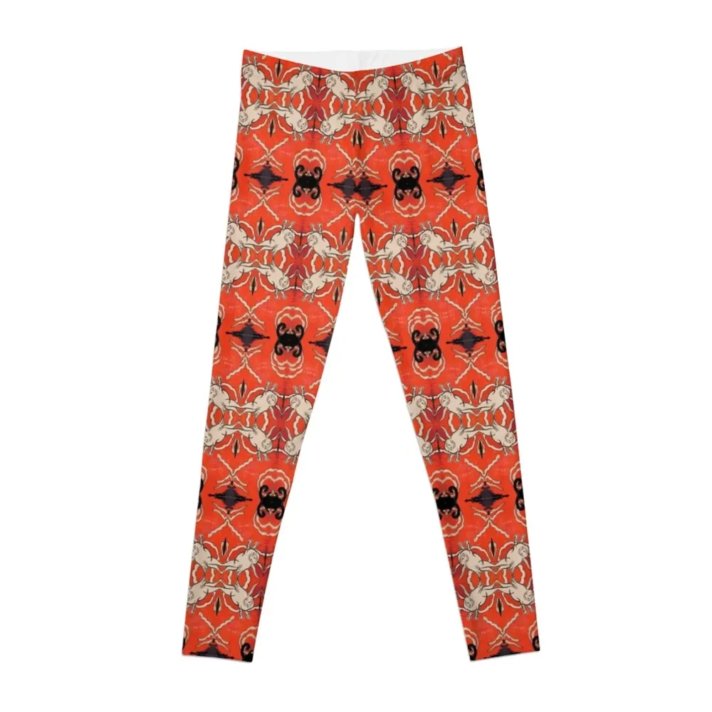 

Ziggy Starman Woodland Creatures Orange Rabbit Playsuit Homage Leggings sports woman gym Sports pants woman Womens Leggings