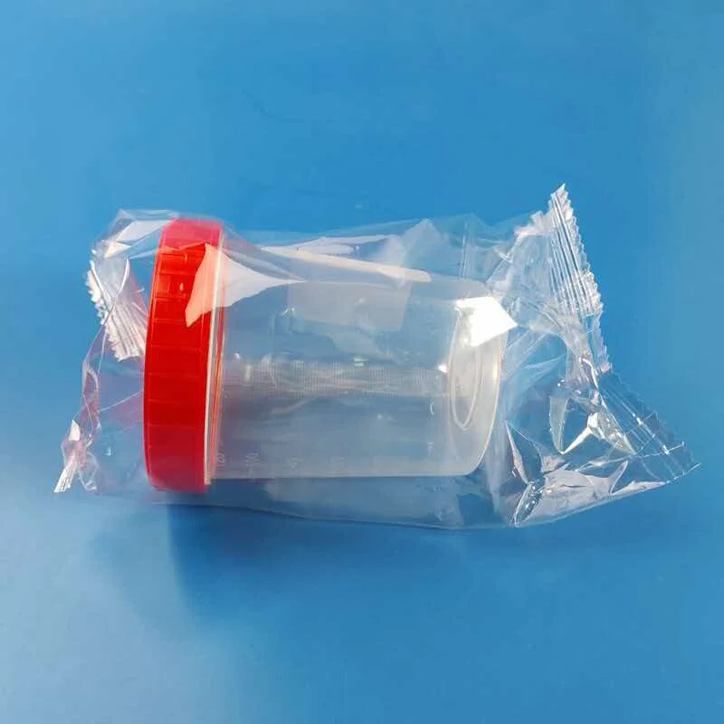 120ml Sterile Sampling Cup Screw Mouth Plastic Specimen Bottle with Scale Bottle Medical Urine Test Cup Disposable Sample Cup
